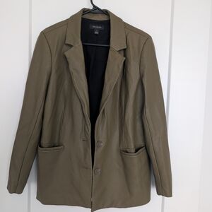 Halogen Women's Olive Blazer Jacket, Women's Size Large